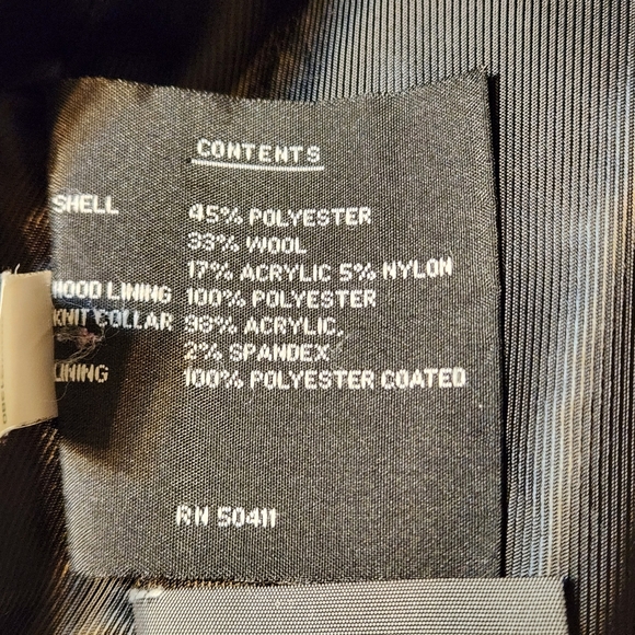 Fleet Street Wool Blend Plaid Hooded Coat Large Black and White Zippered Snaps - Picture 11 of 14